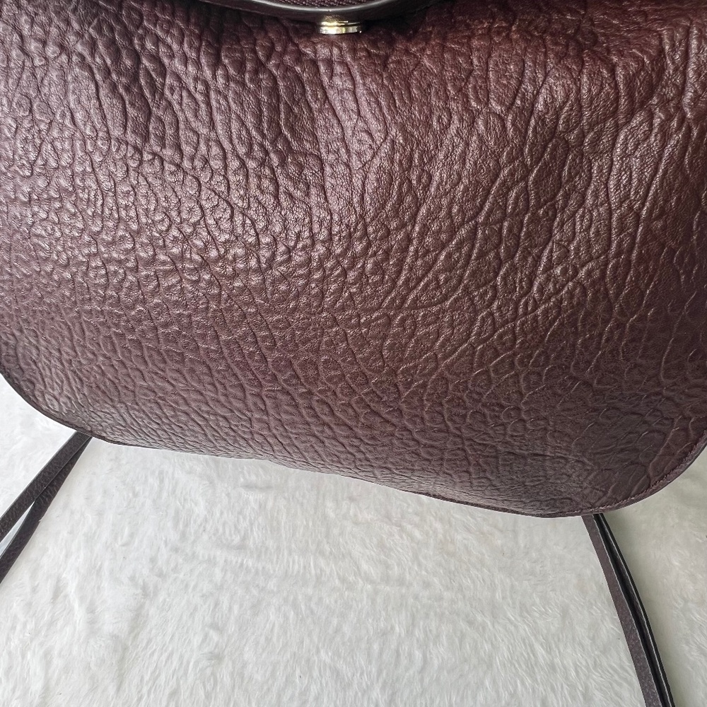 Vince Camuto Large Lamb Leather Crossbody Bag – Ida Black Cherry - Picture 12 of 16